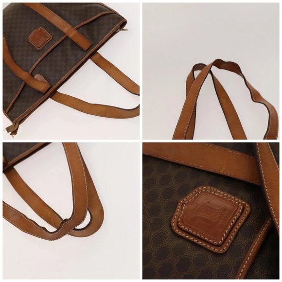 CELINE Macadam Canvas Tote Bag PVC Leather Brown Auth BA1814 - Picture 16 of 16